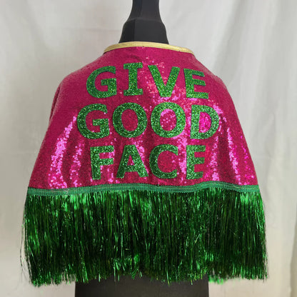 Custom Letter Cape WITH Tinsel Tassels