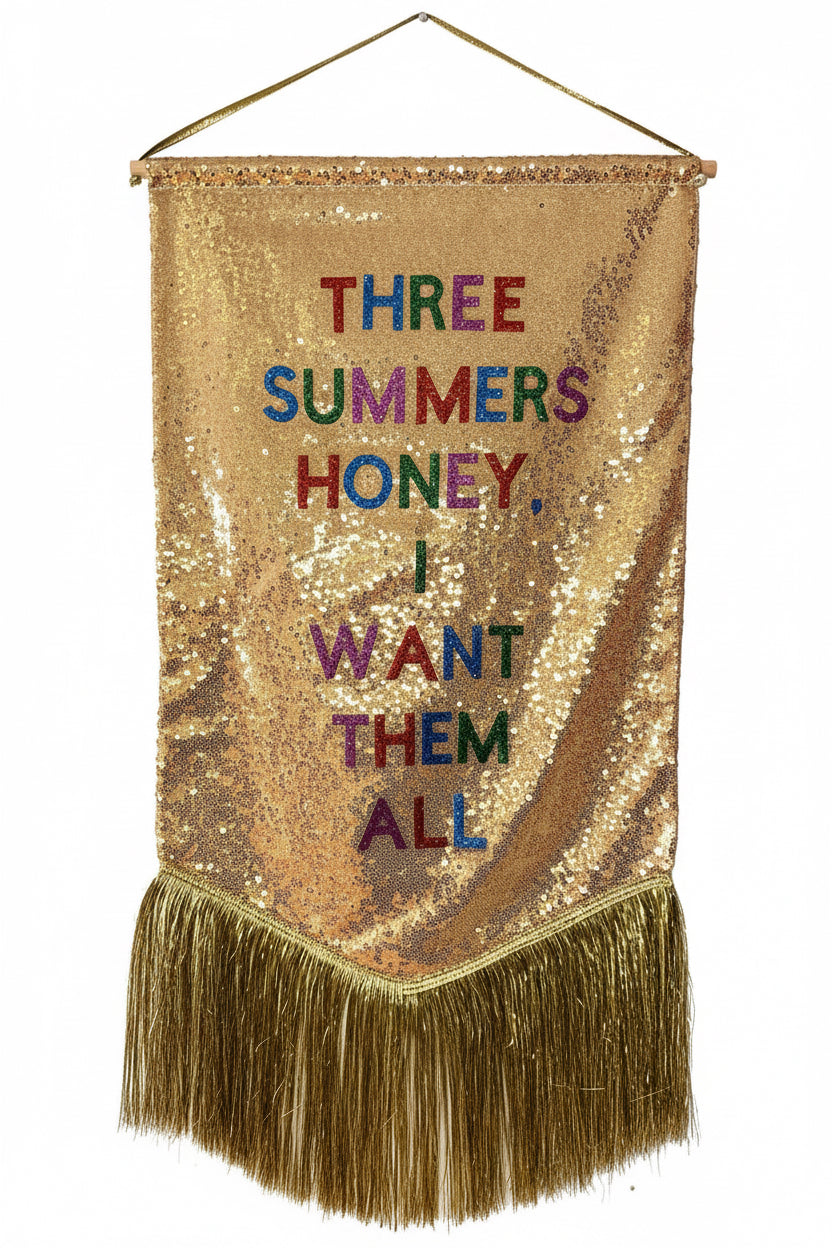 Midi Size Customisable Sequin Banner Wall Hanging 40cm x 80cm