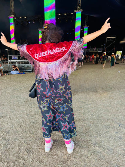 Custom Letter Cape WITH Tinsel Tassels