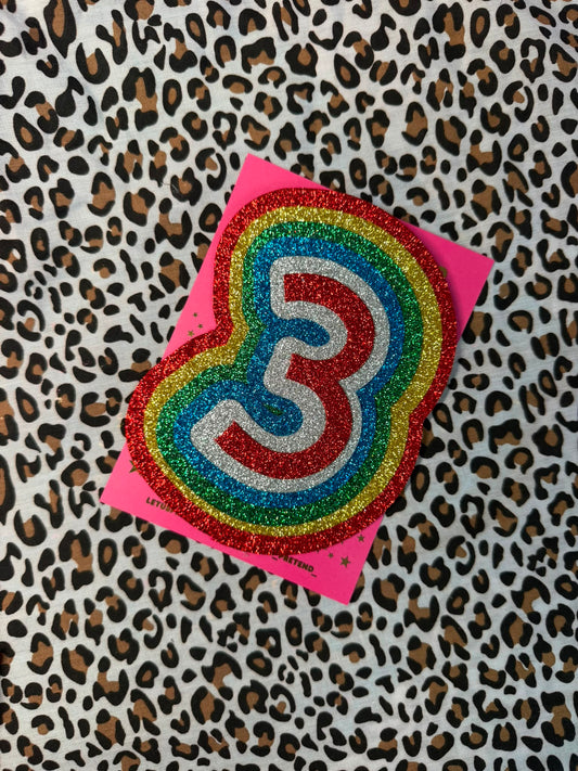 Huge age 3 birthday badge