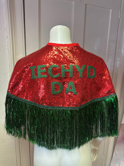 Custom Letter Cape WITH Tinsel Tassels