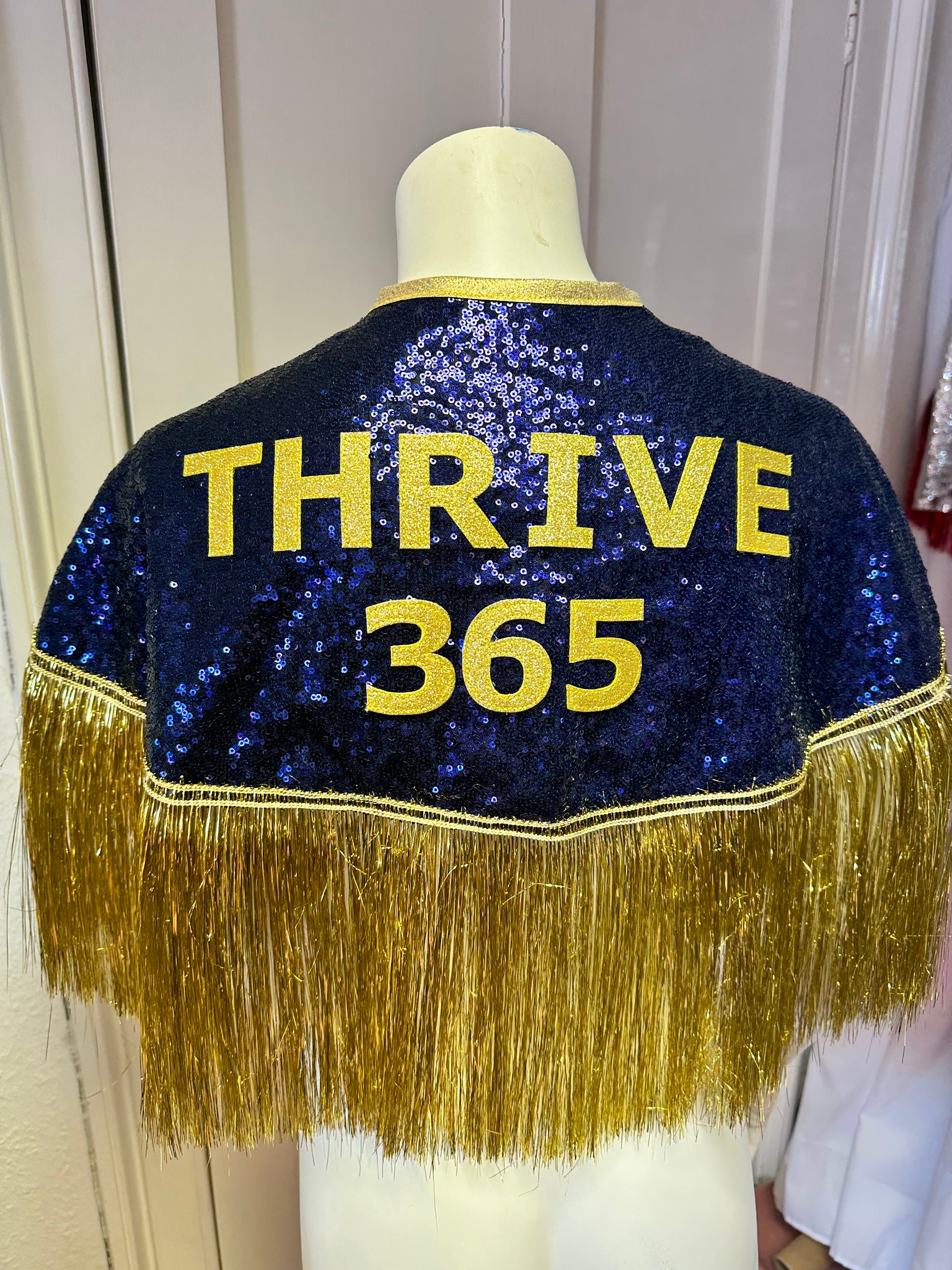 Custom Letter Cape with Tinsel Tassels