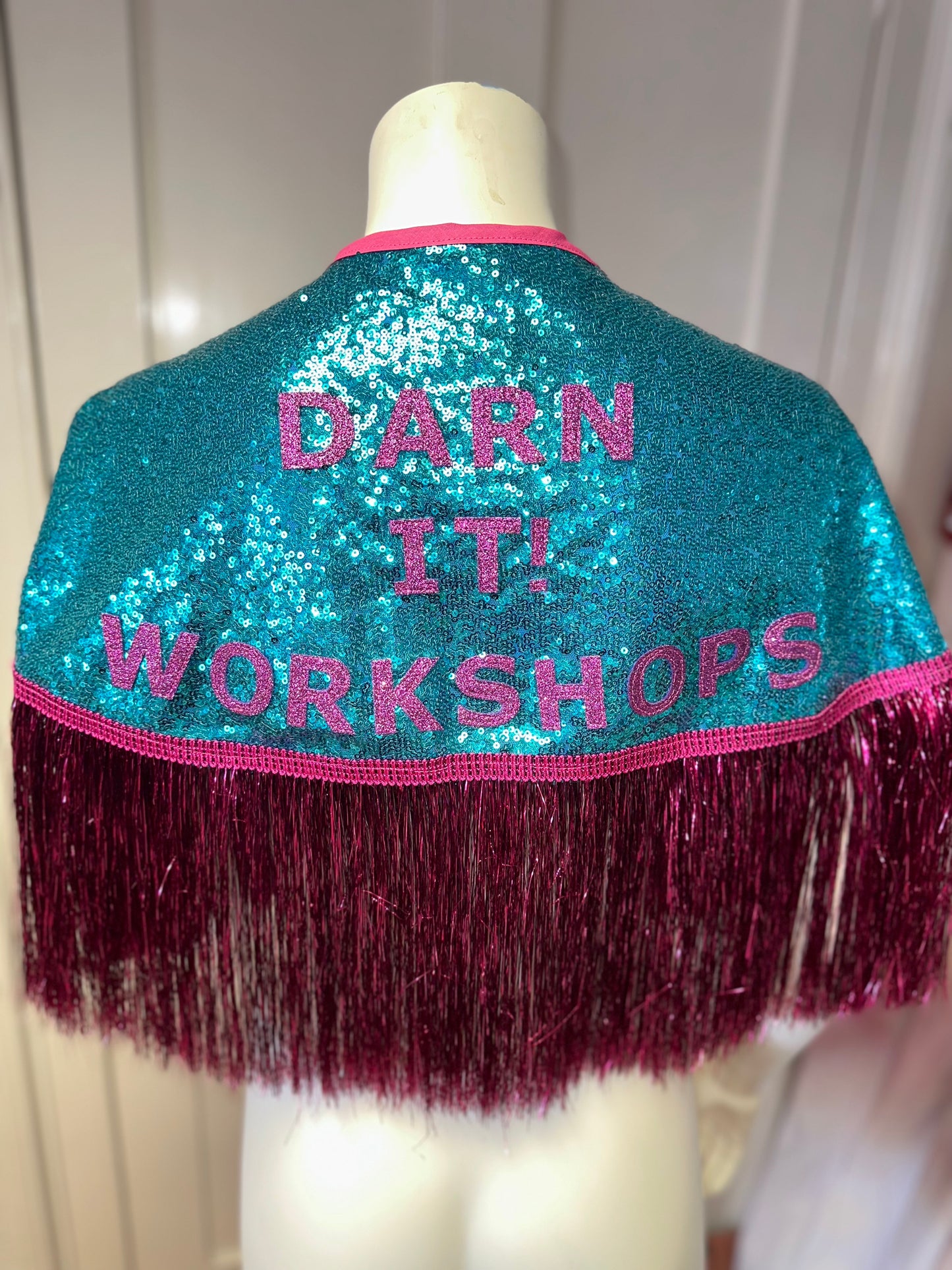 Custom Letter Cape WITH Tinsel Tassels