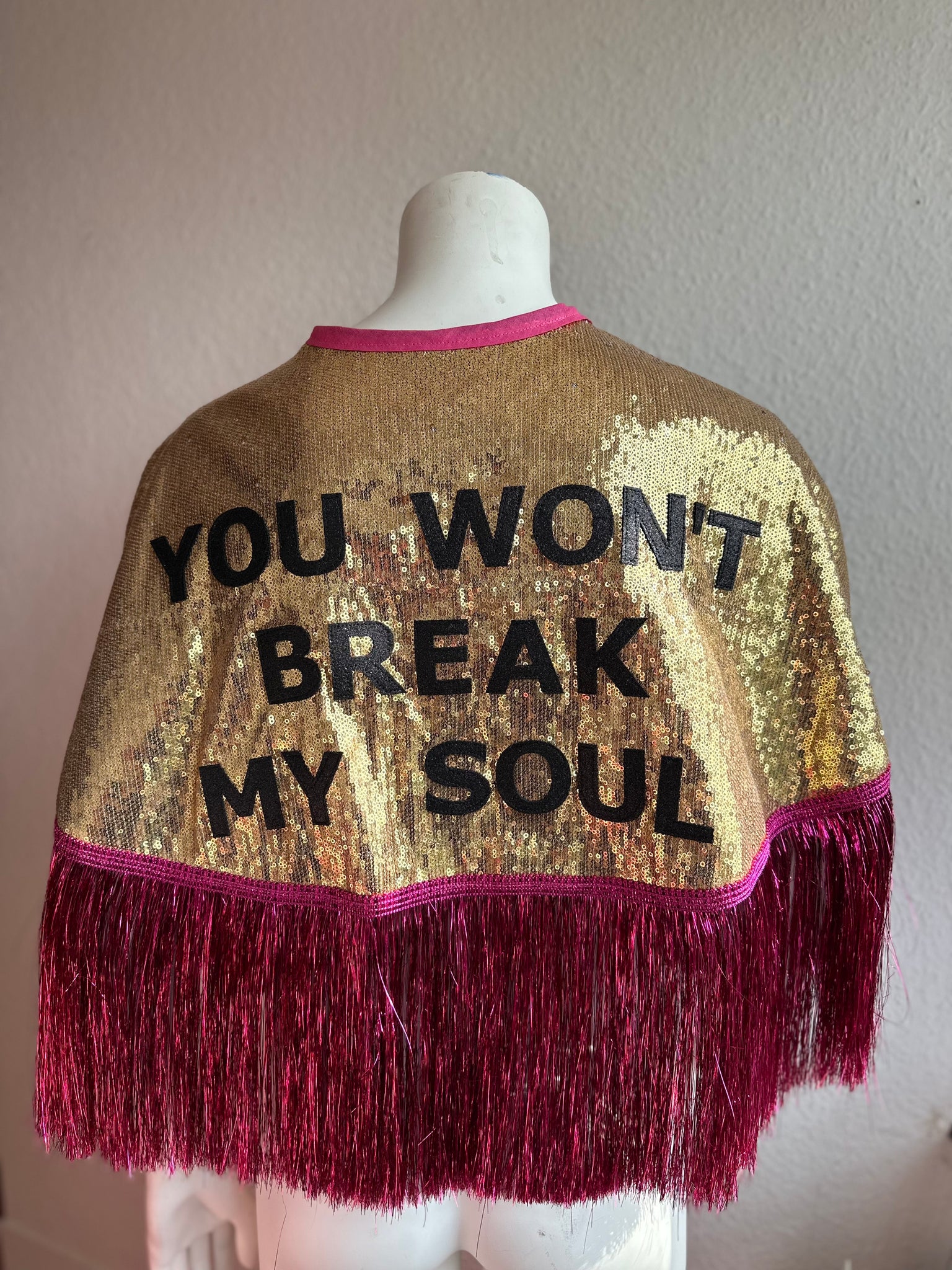 Custom Letter Cape with Tinsel Tassels