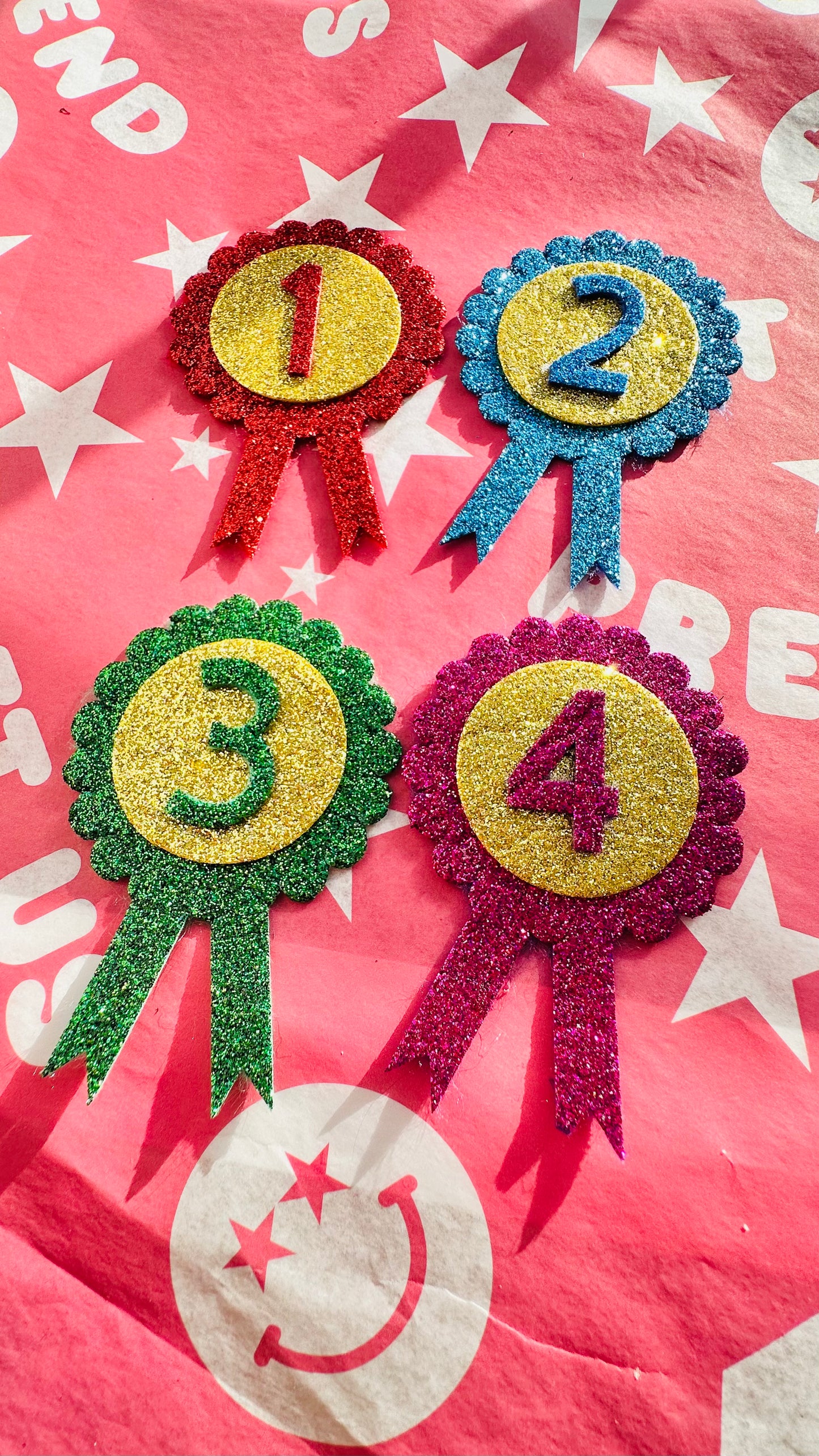 Mini Glitter Birthday Rosettes