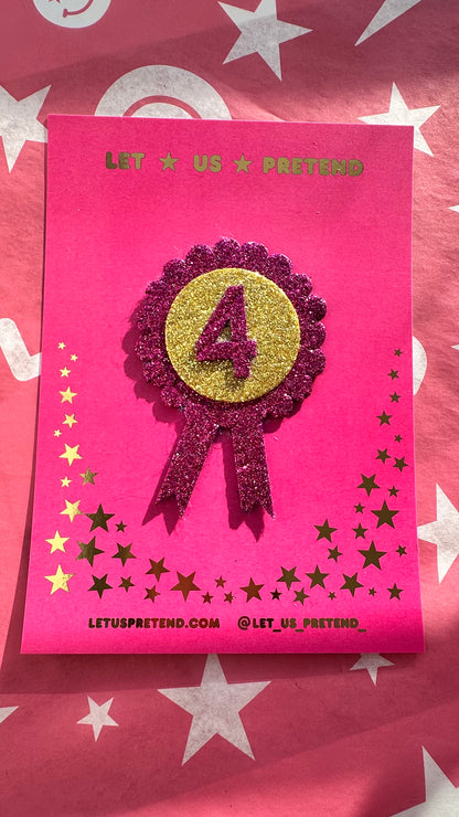 Mini Glitter Birthday Rosettes