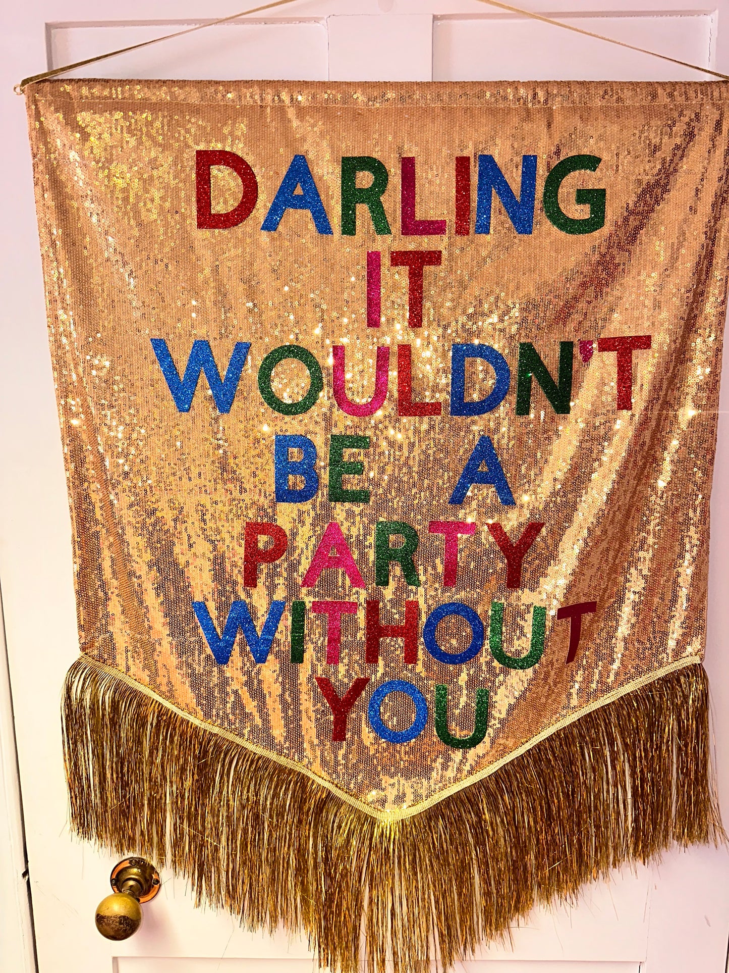 Maxi Size Customisable Sequin Banner Wall Hanging- 68cm x 85cm