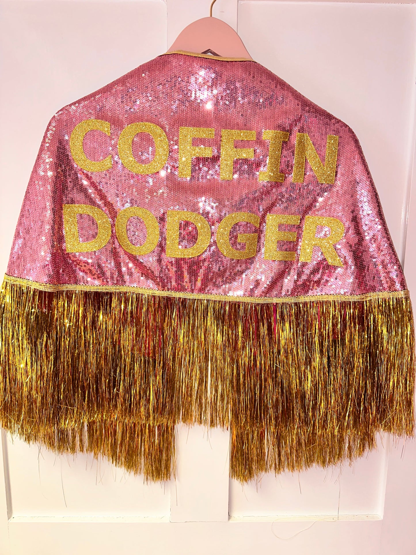 Custom Letter Cape WITH Tinsel Tassels