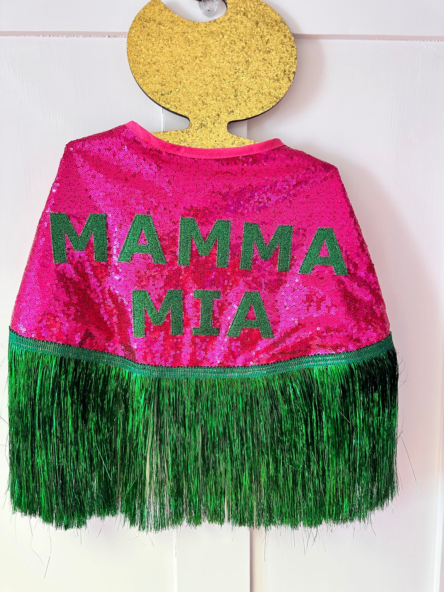 Custom Letter Cape WITH Tinsel Tassels