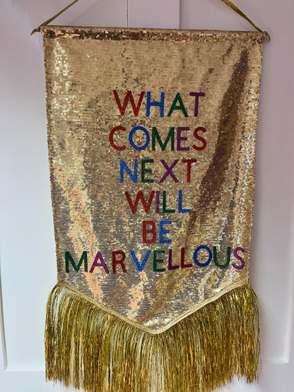 Mini Size 30cm x 50cm Customisable Sequin Banner Wall Hanging