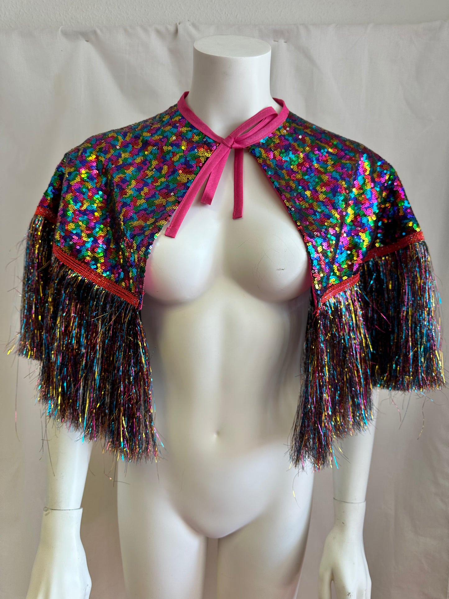 ‘FUCK CANCER’ Sequin Cape - also available censored