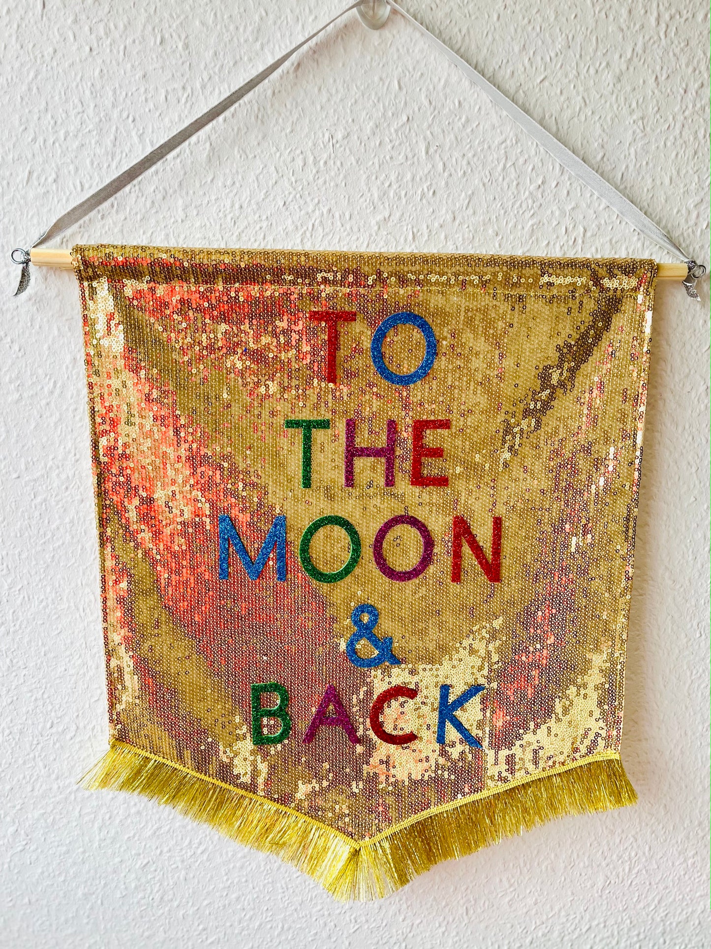 Mini Size 30cm x 50cm Customisable Sequin Banner Wall Hanging