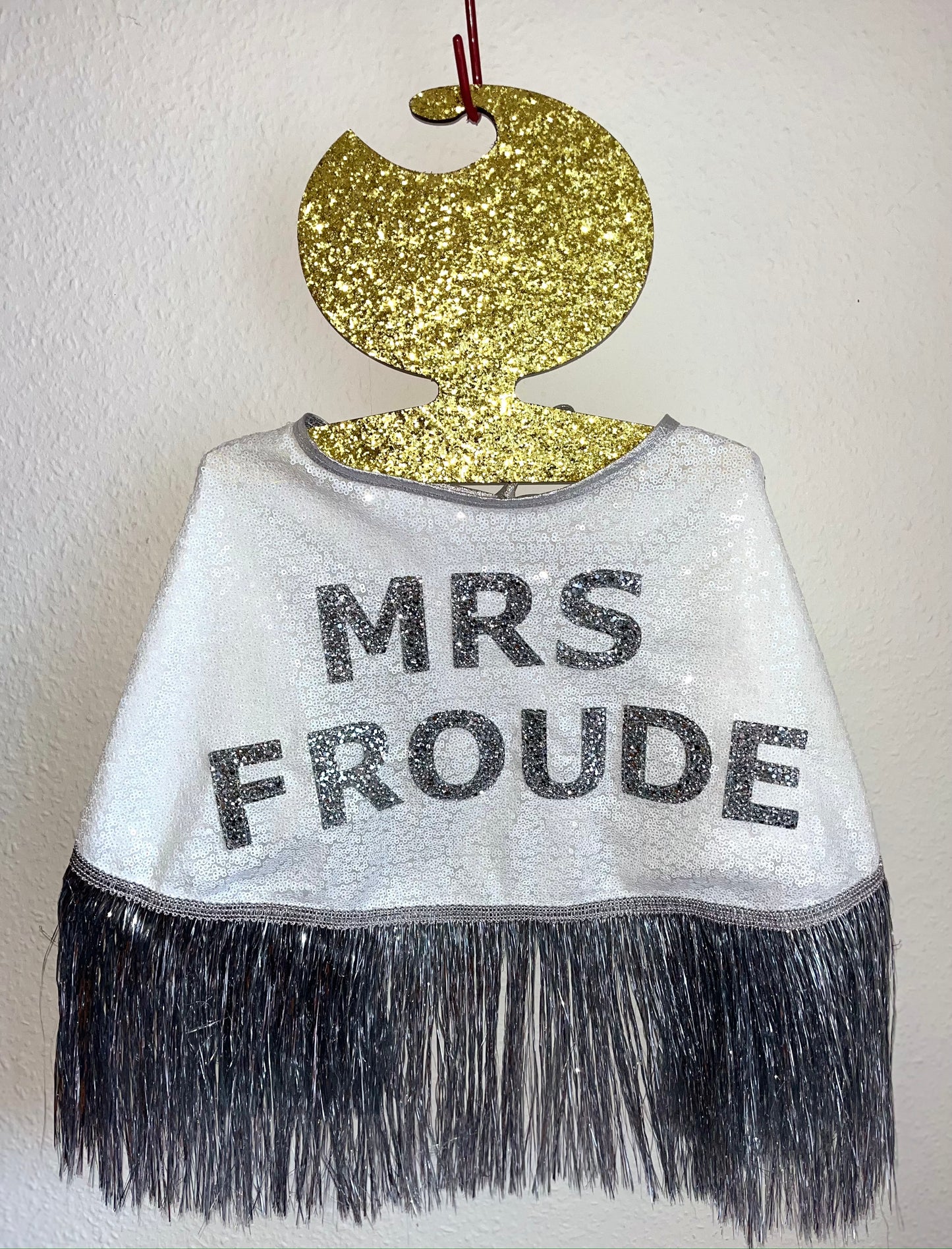 Mrs/Mr....Gretna Sequin & Glitter Bride Cape