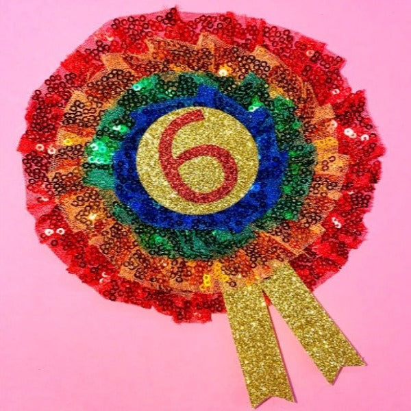 Rainbow Sequin Birthday Rosette